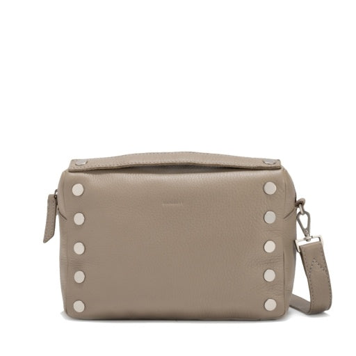 PREORDER NOW! Evan Crossbody Medium Pewter Pebble/Brushed Silver