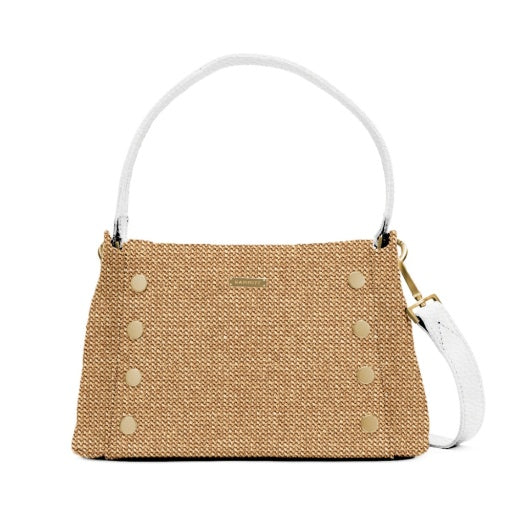bryant med calla lily white raffia/brushed gold NA
