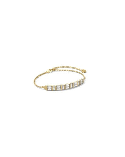 NEW! 9608856442 JAMIE DELICATE CHAIN BRACELET GOLD WHITE CZ ONE SIZE