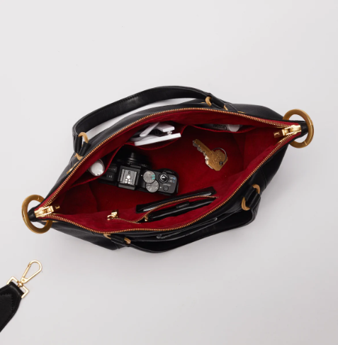 Hammitt Daniel Medium Black Brushed Gold RedZipper