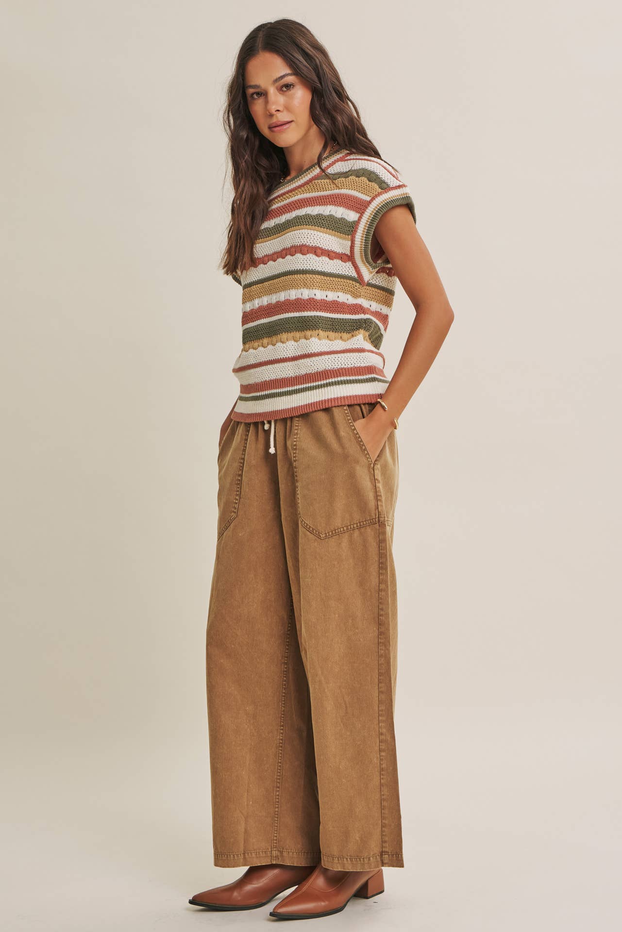 Easy Breezy Made For Laid Back Days Stripe Sweater Vest