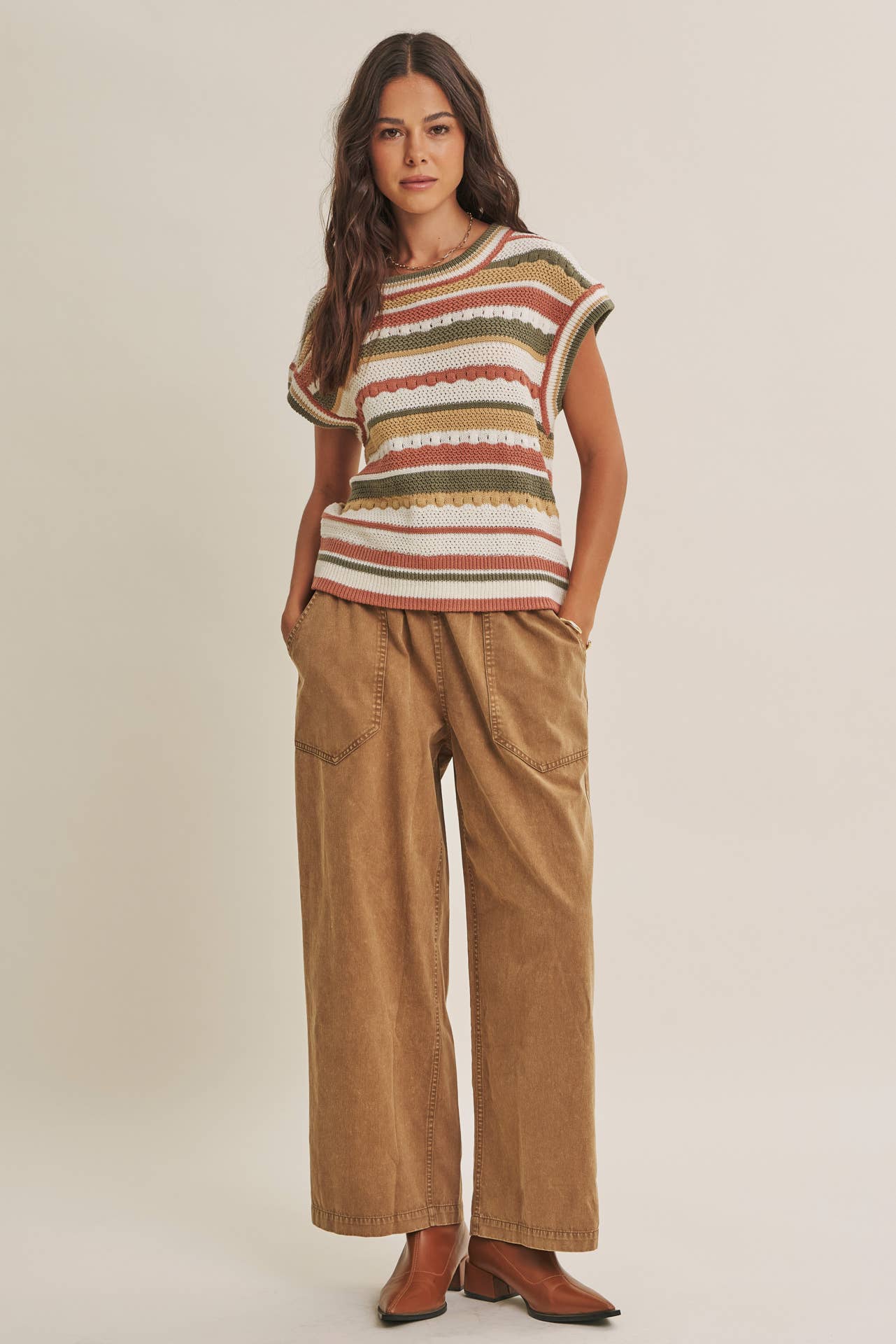 Easy Breezy Made For Laid Back Days Stripe Sweater Vest