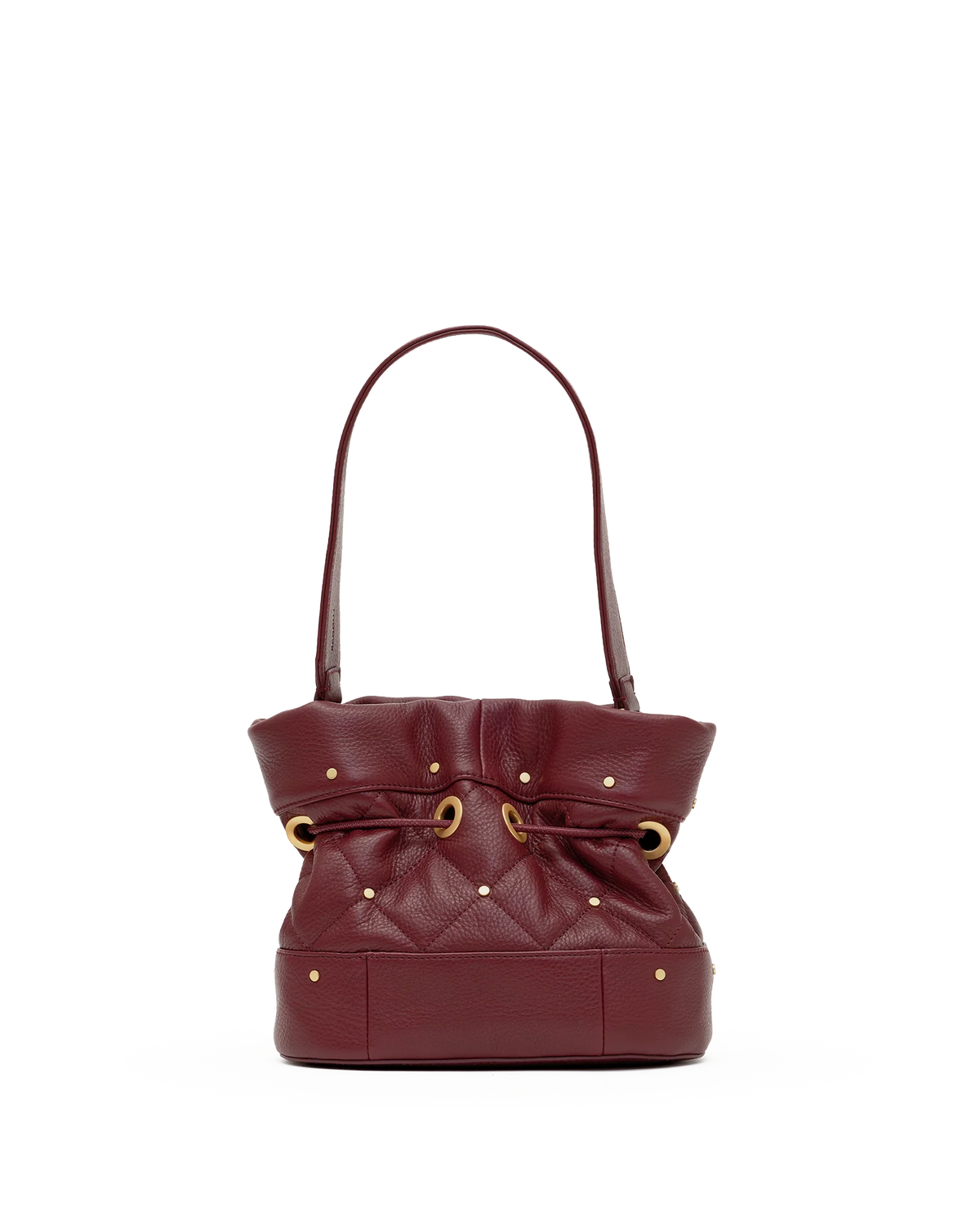 PREORDER NOW!  Gianna Small Quilted Cherrywood/Brushed Gold