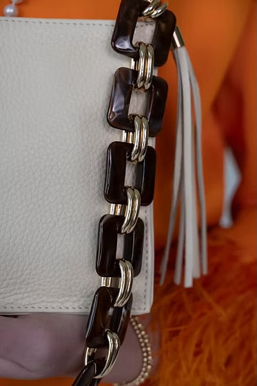 7006035 Original Clutch Cream with Brown Chain