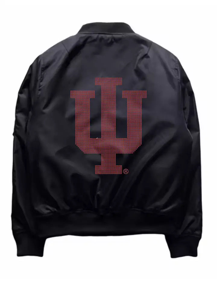 PREORDER NOW! COMING EARLY DECEMBER Indiana University Trident IU & Hoosiers Black Bomber Jacket