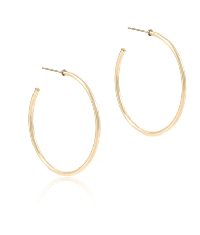 Round Gold 1.75" Post Hoop - 2mm - Smooth