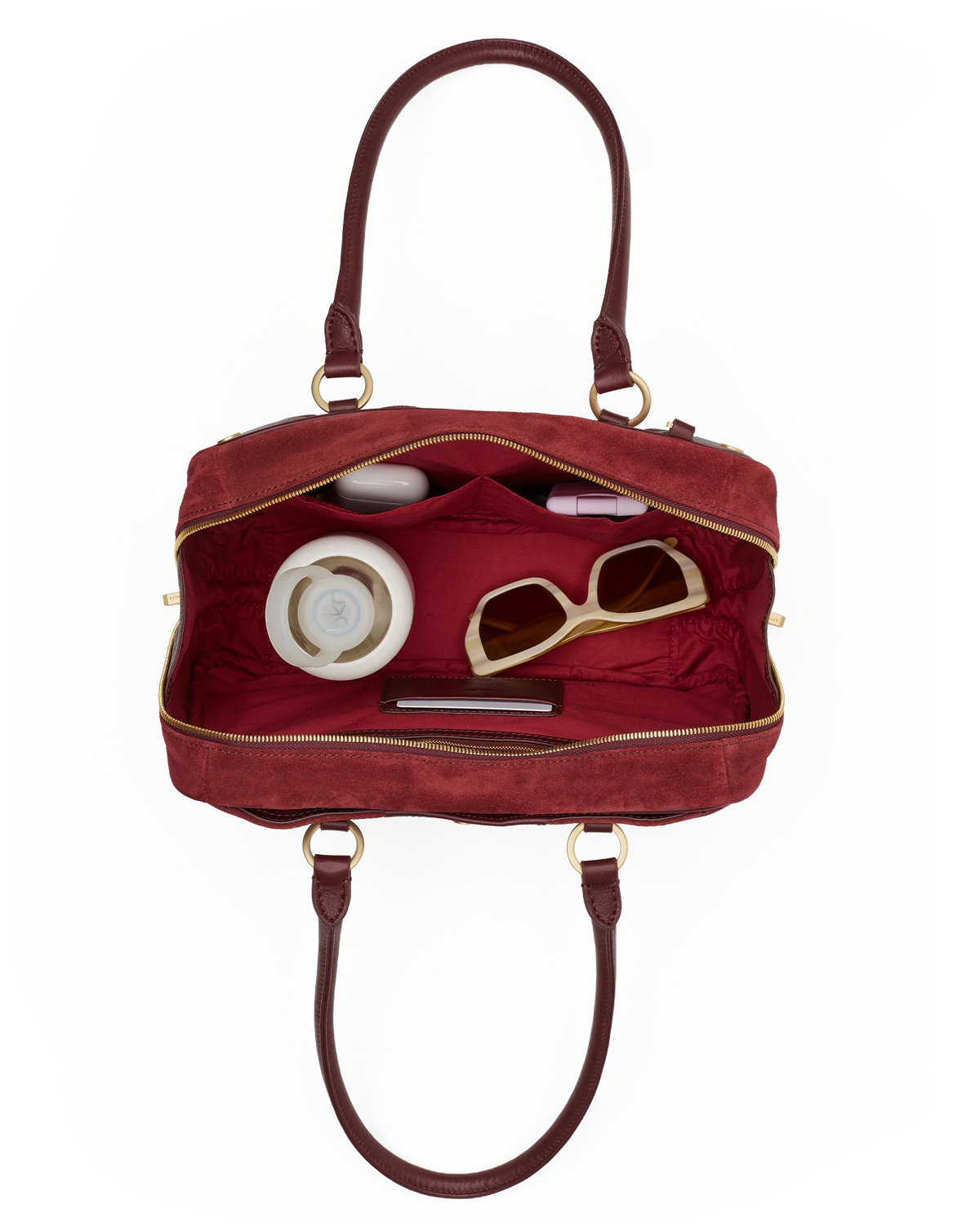 PREORDER NOW!  Meredith Medium Cherrywood Suede/Brushed Gold