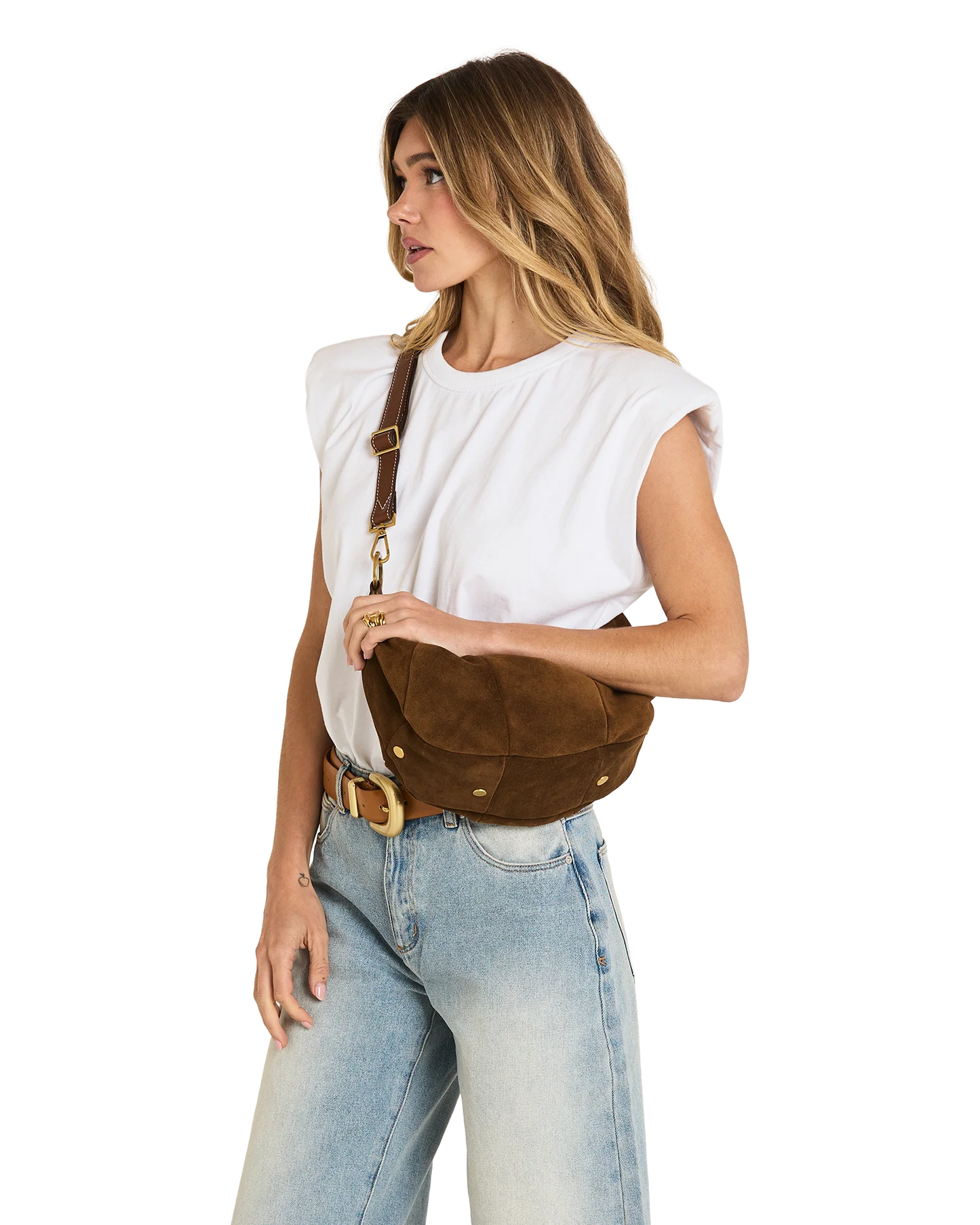 PREORDER NOW!  Erica Medium Cinnamon Suede/Antique Gold