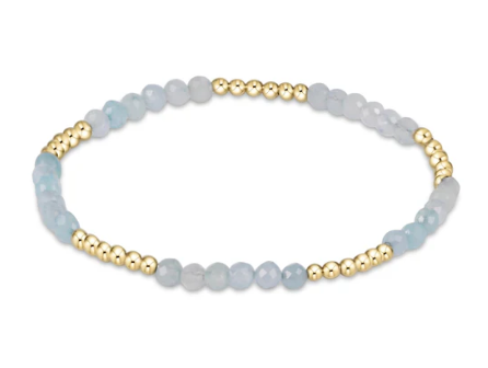 Blissful Pattern 2.5mm Bead Bracelet - Aquamarine