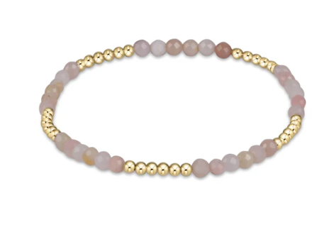Blissful Pattern 2.5mm Bead Bracelet - Pink Opal