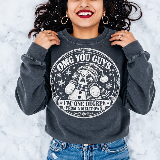 Snowman Meltdown Grey Sweatshirt
