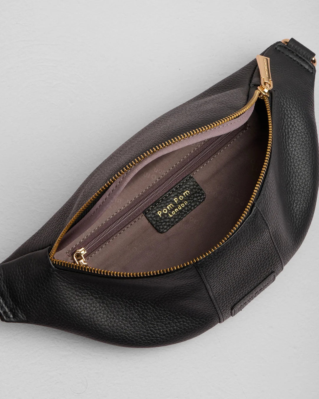 Bum Bag Black + 2 straps (Logo Black Strap & Black/White Mini Chevron Strap)