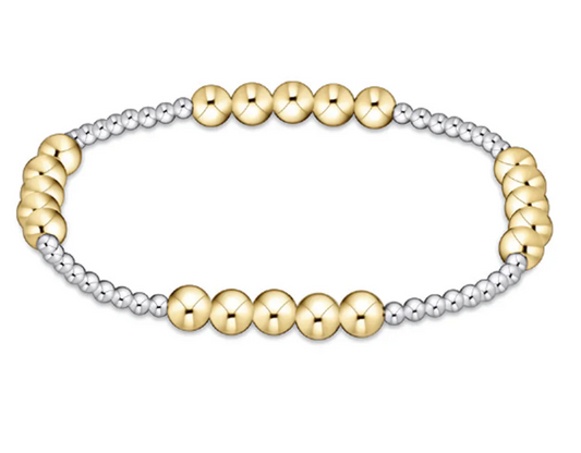 Classic Blissful Pattern 2.5mm Bead Bracelet - 5mm Mixed Metal