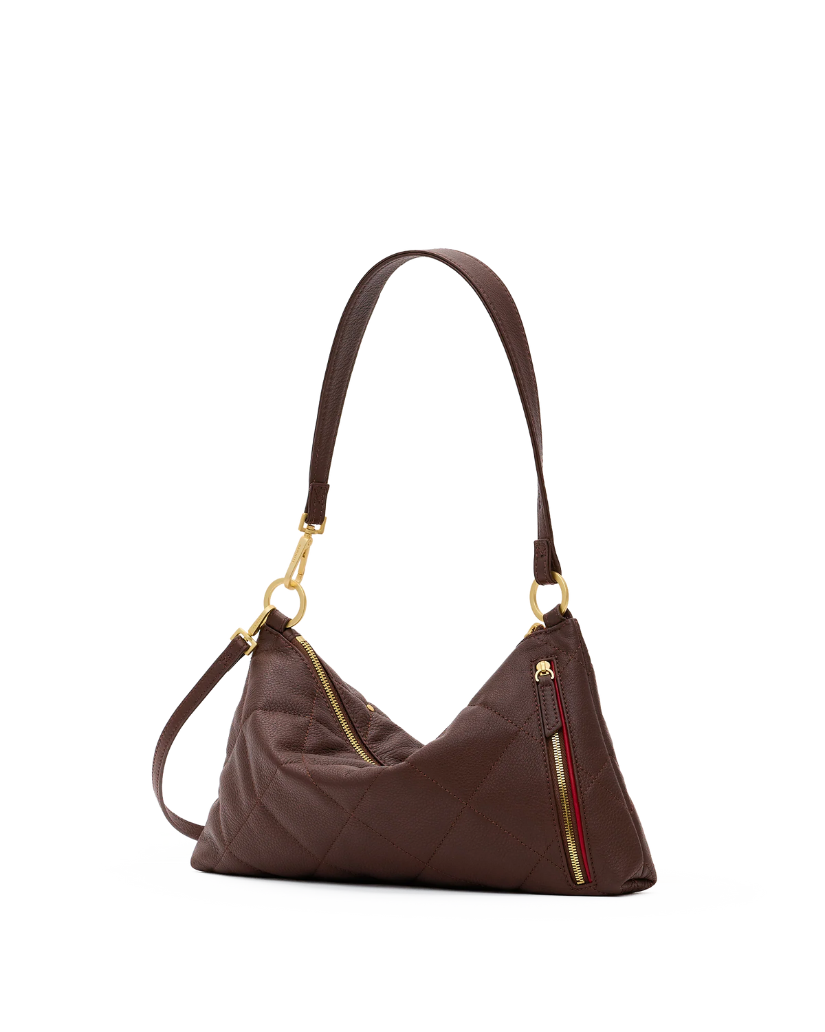 PREORDER NOW!  Kyle Medium Quilted Espresso Brushed Gold