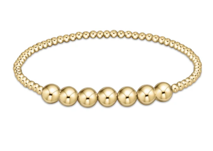 Classic Gold Beaded Bliss 3mm Bead Bracelet - 6mm Gold