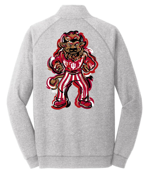 IU Bison Grey Quarter Zip Unisex