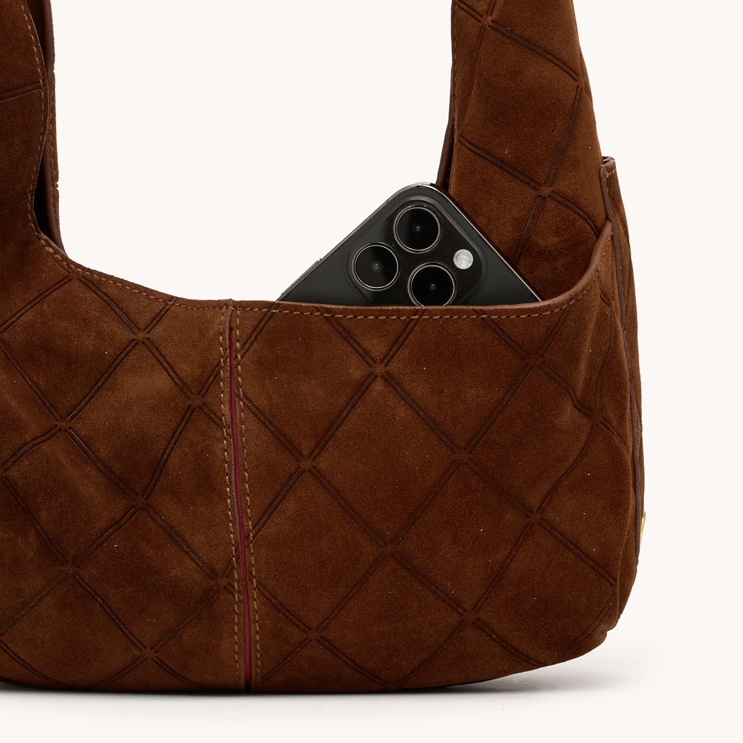 Tom Zip Med Chocolate Diamond Suede/Antique Gold