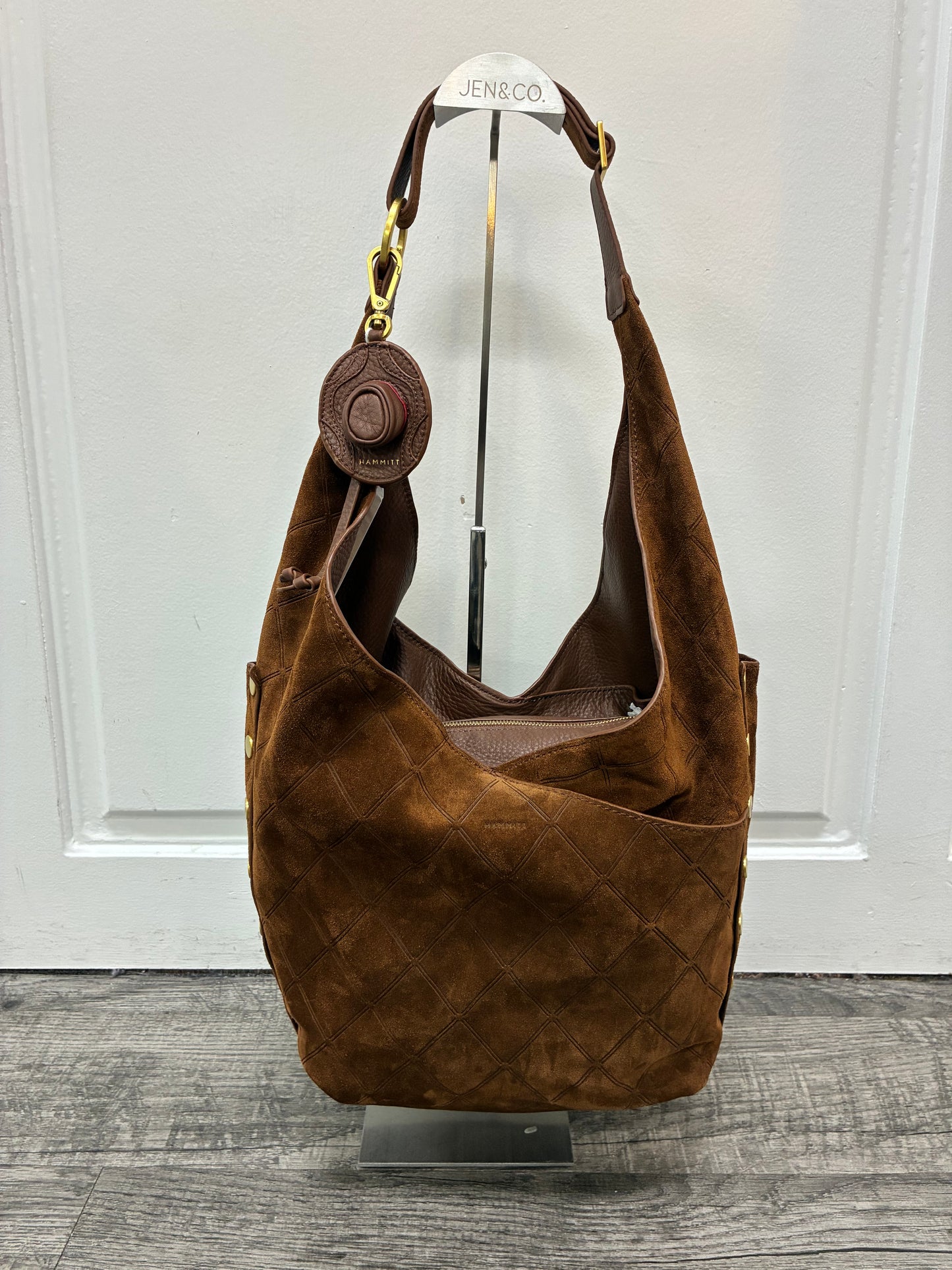 Lauri Boot Charm   chocolate pebble/antique gold