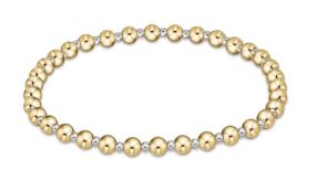 BCLGRAPMXM4 Classic Grateful Pattern 4mm Bead Bracelet - Mixed Metal