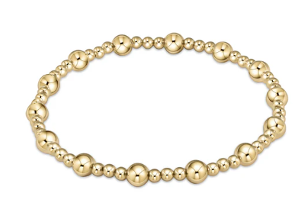 Classic Sincerity Pattern 5mm Bead Bracelet - Gold