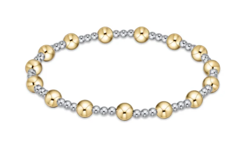 Classic Sincerity Pattern 5mm Bead Bracelet - Mixed Metal