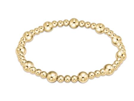 Classic Sincerity Pattern 6mm Bead Bracelet - Gold