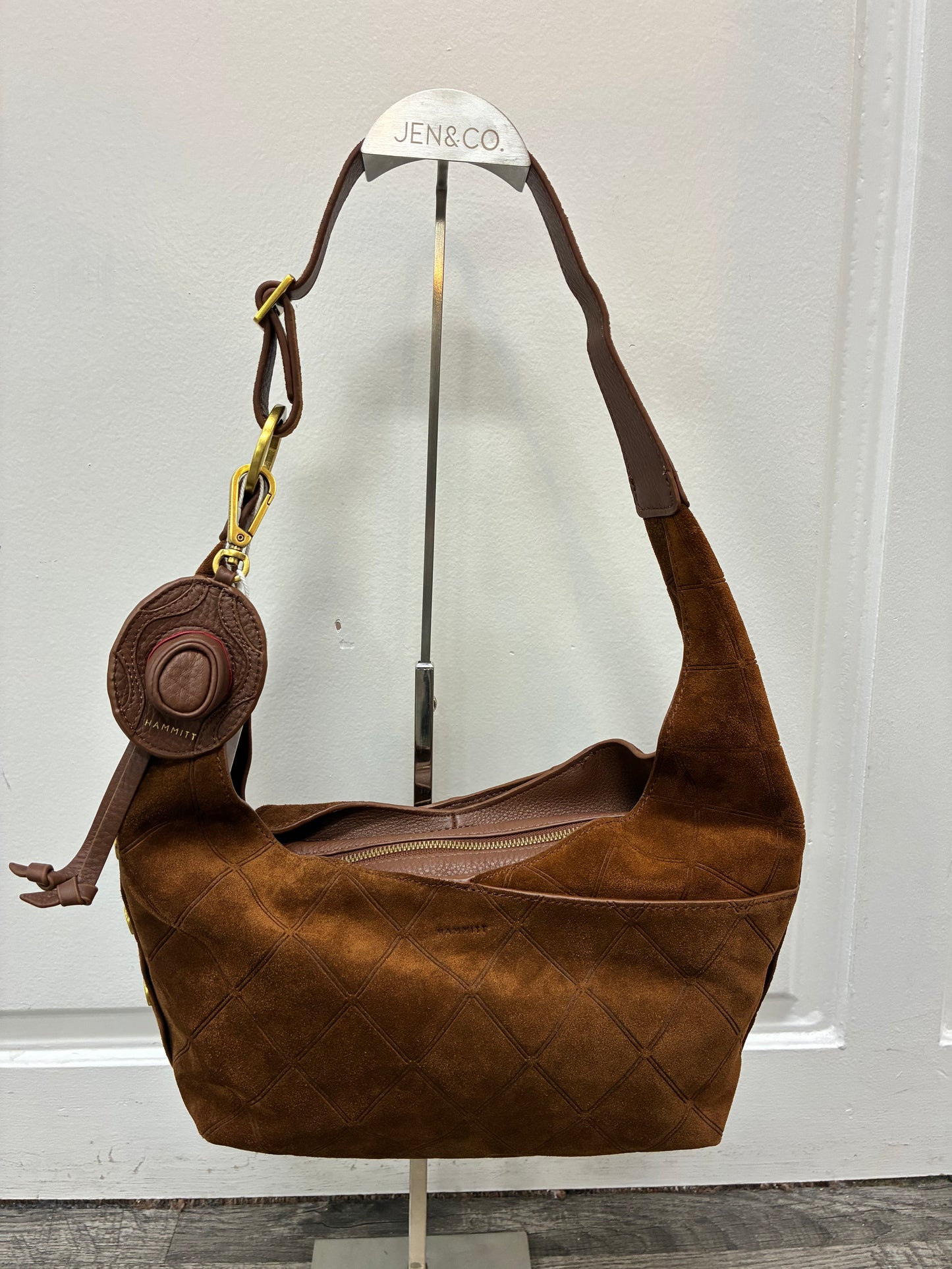 Lauri Boot Charm   chocolate pebble/antique gold