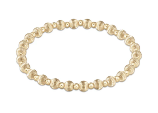 Dignity Grateful Pattern 5mm Bead Bracelet - Gold