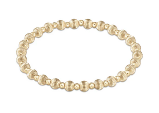 Dignity Grateful Pattern 5mm Bead Bracelet - Gold