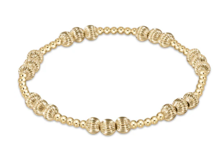 Dignity Joy Pattern 5mm Bead Bracelet - Gold