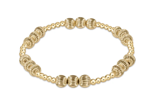 Dignity Joy Pattern 6mm Bead Bracelet - Gold