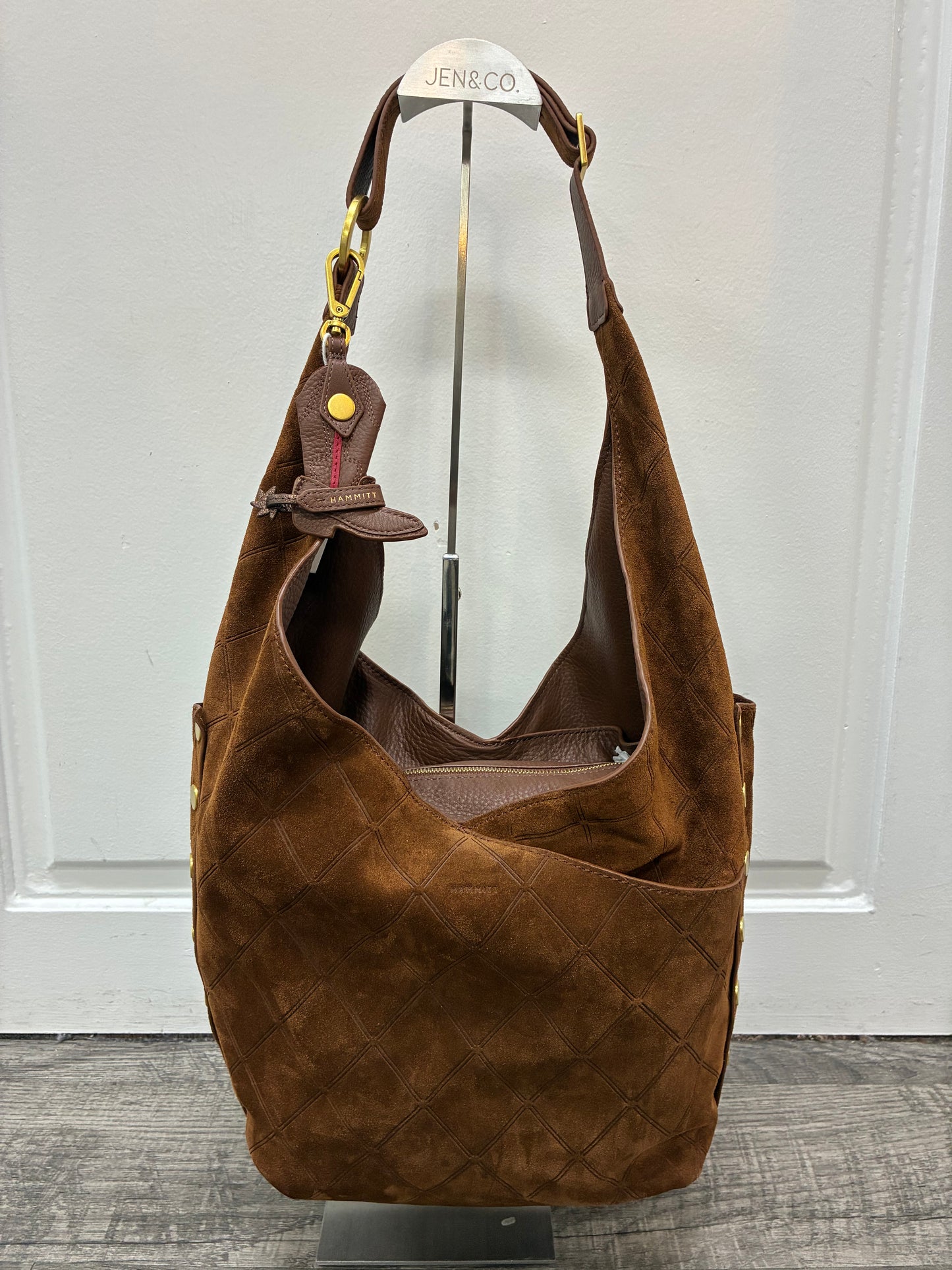 Lauri Boot Charm   chocolate pebble/antique gold