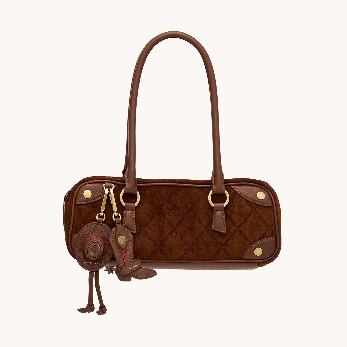 Cowboy Russ Charm chocolate pebble/antique gold