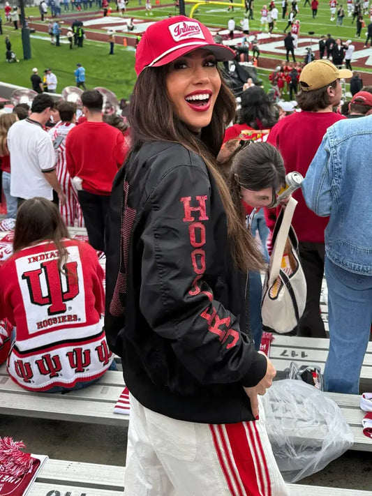 PREORDER NOW! COMING EARLY DECEMBER Indiana University Trident IU & Hoosiers Black Bomber Jacket