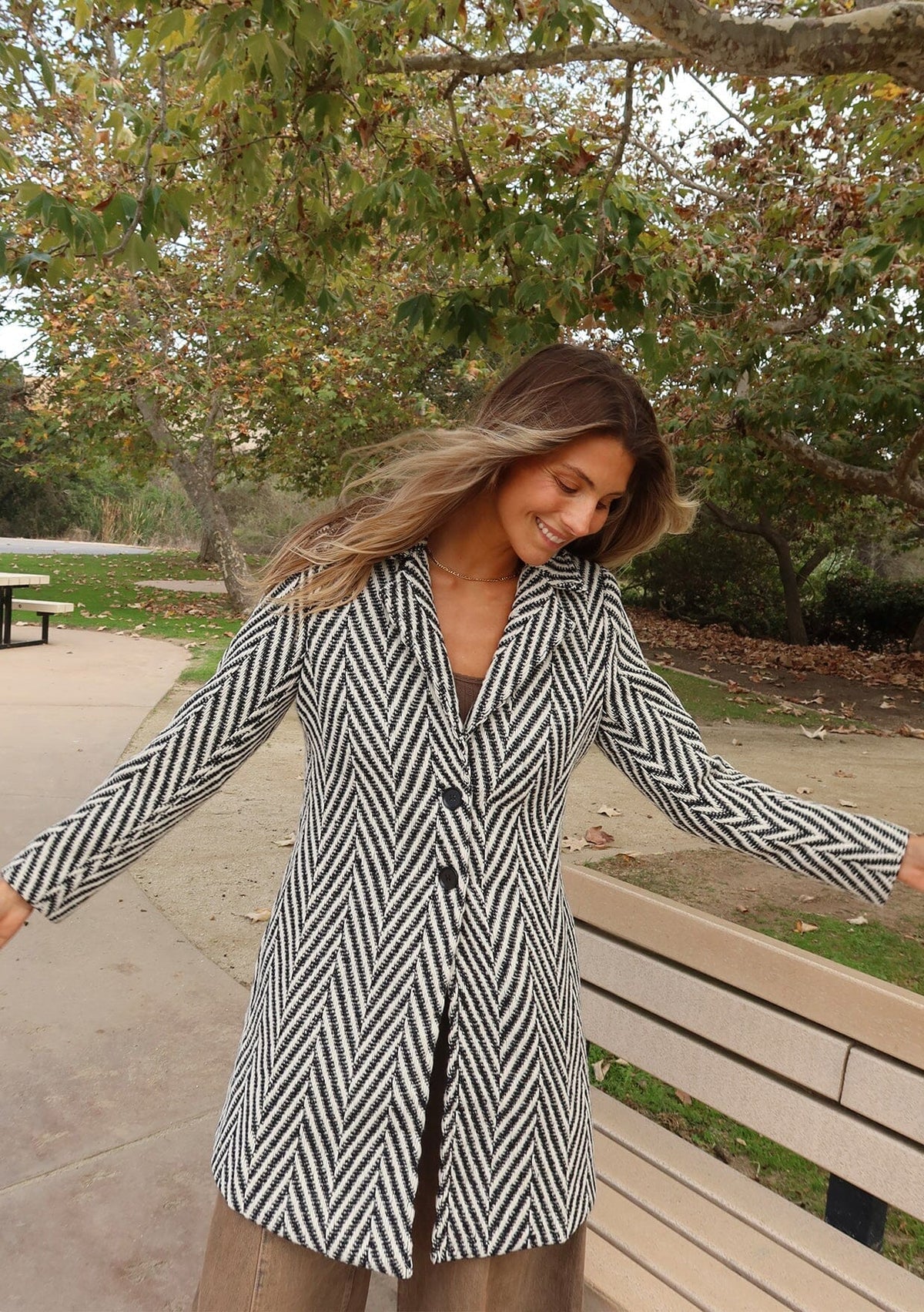 Chevron Notched  Coat