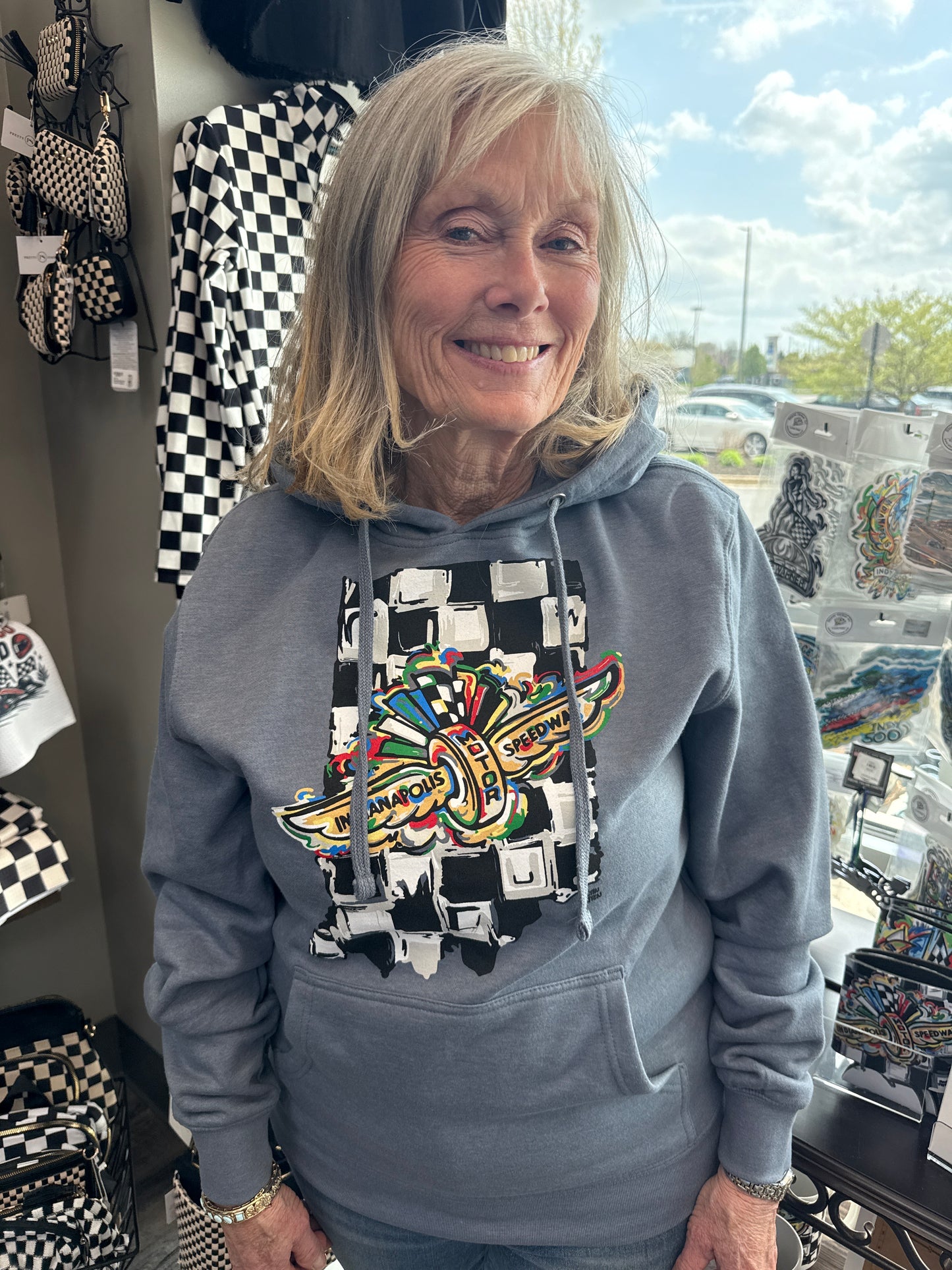 IMS Indiana Shape Fleece Hoodie Flint Blue Heather