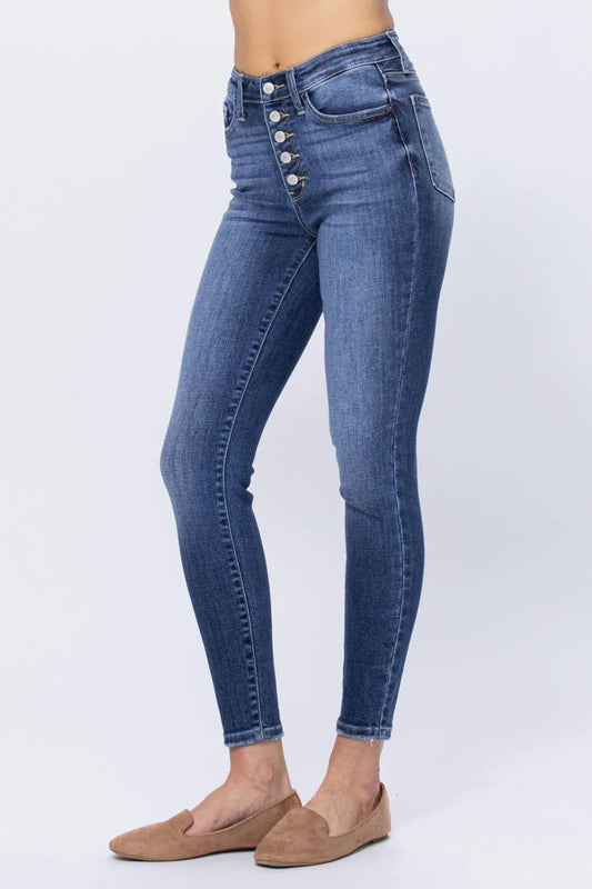 High Rise Button Fly Skinny 82319