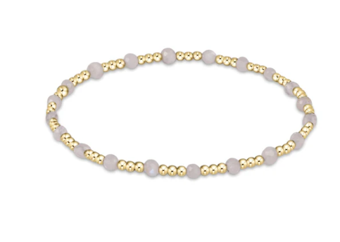 Gemstone Gold Sincerity Pattern 3mm Bead Bracelet - Moonstone