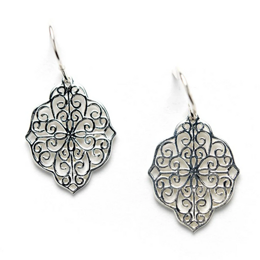 E423 Round Garden Gate Earrings