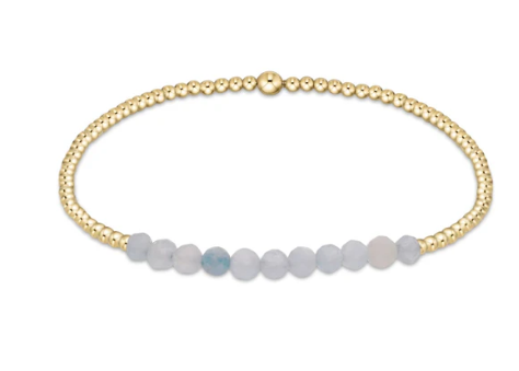 Gold Bliss 2mm Bead Bracelet - Aquamarine