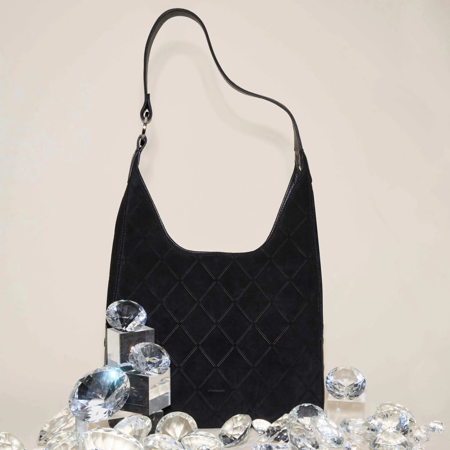 Tim Med Noir Diamond Suede/Gunmetal