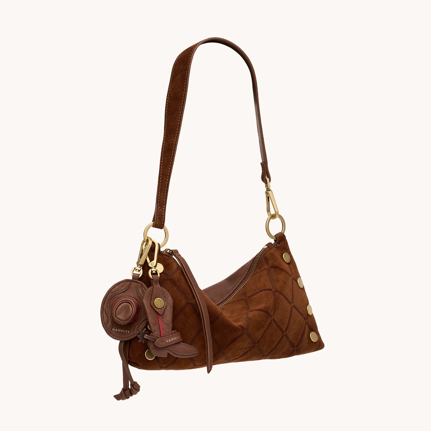 Cowboy Russ Charm chocolate pebble/antique gold