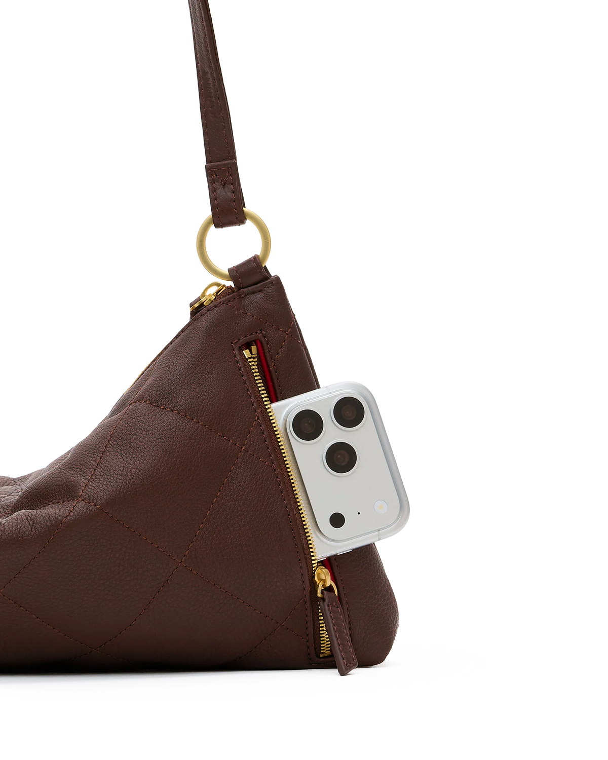 PREORDER NOW!  Kyle Medium Quilted Espresso Brushed Gold