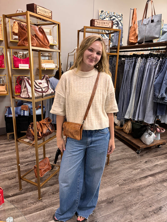 12W3734N Cropped Sweater Oatmeal