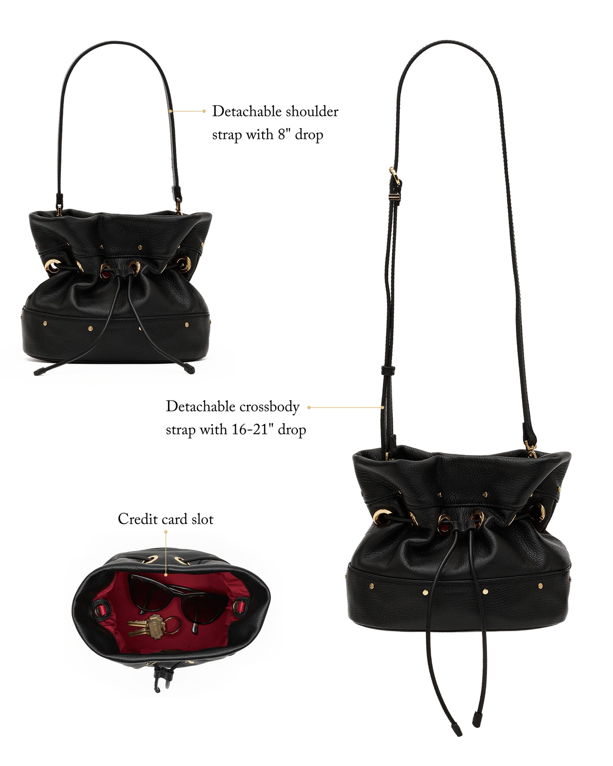 PREORDER NOW!  Gianna Large Black/Gold
