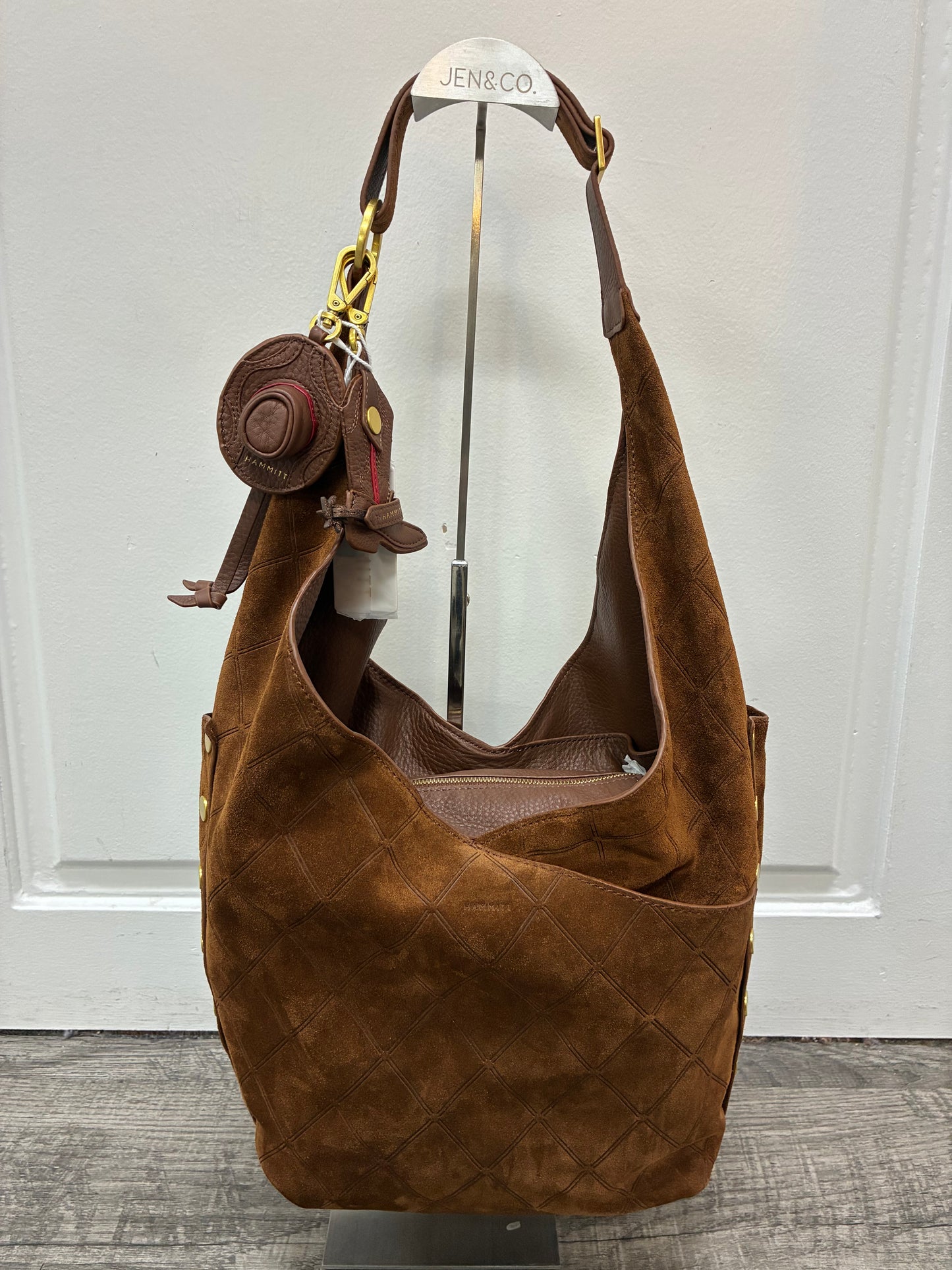 Lauri Boot Charm   chocolate pebble/antique gold