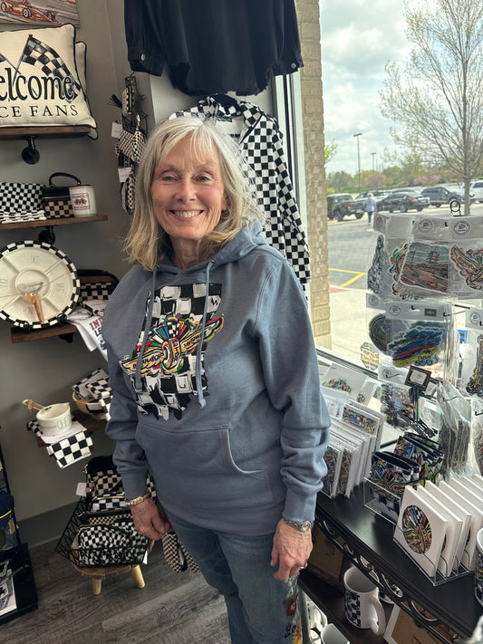 IMS Indiana Shape Fleece Hoodie Flint Blue Heather