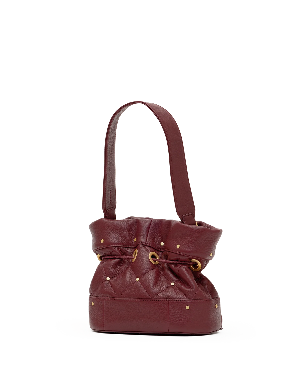 PREORDER NOW!  Gianna Small Quilted Cherrywood/Brushed Gold