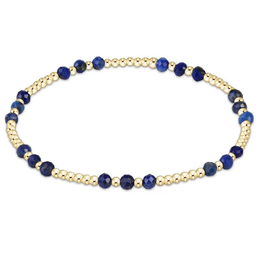 BGEMGJOYP3LAP Gemstone Gold Joy Pattern 3mm Bead Bracelet - Lapi