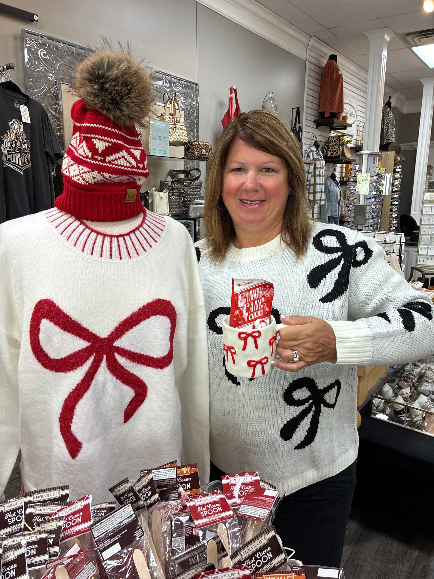 White Wilder Bow Sweater